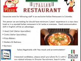 Vacancies - Italian Restaurant