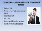 Financial sponsorships for VISA/SHOW MONEY