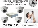 Hikvision CCTV CH 4-HD/ 1MP & DVR 4 Turbo
