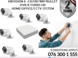Hikvision CCTV CH 6-HD/ 1MP/ Bullet , DVR 8 Turbo