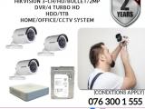 Hikvision CCTV CH 3-HD/ 2MP/ Bullet , DVR 4 Turbo, HDD