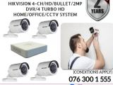 Hikvision CCTV CH 4-HD/ 2MP/ Bullet , DVR 4 Turbo