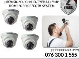 CCTV CH 4-HD/ 1MP/Eyeball