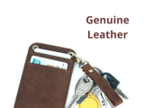 Genuine Leather Card Holder with Key Tag