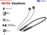 Lenovo QE08 Wireless Bluetooth Neckband With Magnetic Attachment Sports Wireless Headset Lenovo QE08 Earbuds