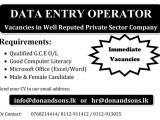 Data Entry Operator (Dalugama/Kelaniya)